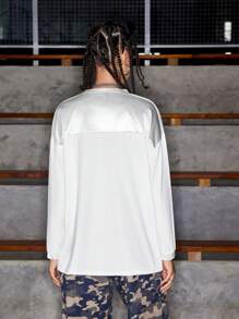 Streetz SHEIN Sport Vintage Americana Loose Letter & Numeric Print T-Shirt - White - View 2
