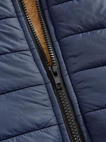 Manfinity Homme 男式拉链连帽无袖夹克 - 藏蓝色 - 查看 5