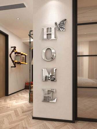 Home Acrylic 3d Mirror Wall Sticker With Slogan, Hallway And Entrance DecorBest For Wall Decor Valentine DAY, Valentines Wedding, Birthday