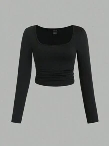 Sweetra Set de 3 blusas de manga larga de ajuste slim talla grande para mujer con estampado gráfico de leopardo, blusas para mujer en primavera