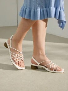 MOTF PREMIUM 女士百搭交叉露趾平底凉鞋，夏秋季