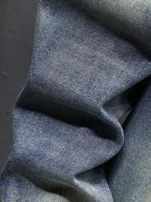 Manfinity Homme Chaqueta de mezclilla de trabajo llana con lavado vintage en azul oscuro para hombres de talla grande - Azul lavado oscuro - Ver 9