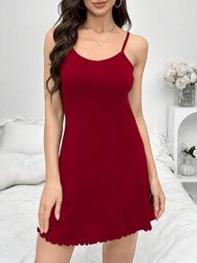 Camisón transparente con encaje y espalda descubierta en color contrastante