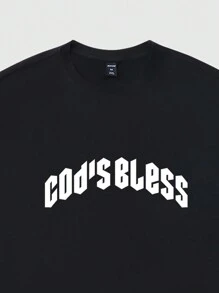 ROMWE MEN Street Life Áo thun nam tay ngắn in hình cánh dơi, thích hợp mặc thường ngày vào mùa xuân hè, Halloween - màu đen - Xem 7