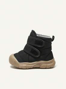 Cozy Pixies 1 双男孩/女孩黑色时尚潮流经典钩环舒适保暖羊毛休闲运动鞋，适合日常穿着和运动，秋冬季 - 黑色 - 查看 8