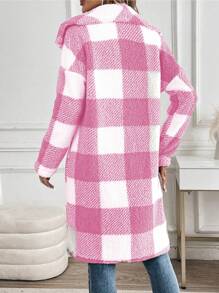 SHEIN LUNE 女士常规夹克、秋冬装、长款宽松外套、保暖大衣 - 彩色 - 查看 2