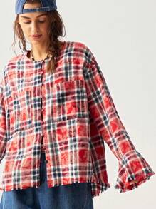 Bohemela 女士休闲格子图案度假衬衫