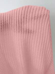 SHEIN Unity 女士纯色短款休闲开衫背心，秋季，长袖上衣 - 粉色 - 查看 8