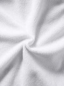 SHEIN Áo khoác lông cừu trùm đầu cho bé trai mùa thu đông 2024 mới thoải mái ấm áp dễ thương đơn giản - màu đen - Xem 7