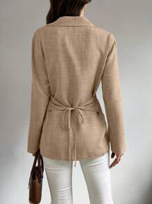 Calvaya 大码纯色前扣、翻领、裹身长袖衬衫