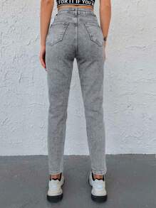 EURMUSE Women's Jeans With Pockets - Grey - View 2