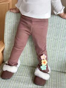 SHEIN Baby Mädchen Lässig Hose mit Multi-Blumen Dekor