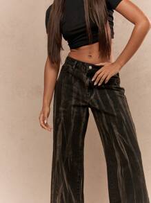 MISSGUIDED Quần Jeans Ống Rộng Họa Tiết Punk Washed - Nhiều màu - Xem 3