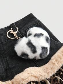 ROMWE J-Fashion Denim Gyaru Y2k Leopard Print Low-Waist Mini Skirt - Multicolor - View 3