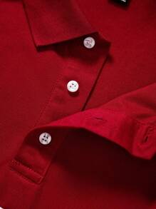 Manfinity Homme Camisa polo de manga corta con color contrastante de talla grande para hombre casual