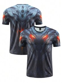 Manfinity Sport Corelite Tricou pentru bărbați cu mânecă scurtă, cu mânecă scurtă, cu imprimeu numeric, stil Boyfriend