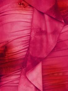 L'Amorae Tie Dye Draped Ruffle Tube Dress - Hot Pink - View 7