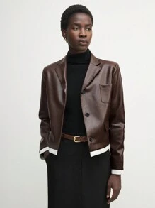 BizChic Chaqueta blazer marrón, elegante ropa de exterior para mujer para vacaciones, Navidad, fiesta de Año Nuevo, otoño/invierno