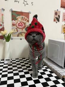 PETSIN Mũ Giáng sinh dễ thương cho thú cưng - Đỏ - Xem 9