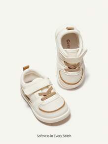 Cozy Pixies 兒童中性款白色卡其網布平底鞋,時尚設計,透氣舒適,適合日常穿著和運動 - 卡其色 - 查看 2