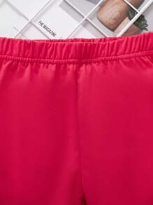 Young Girl Casual Flare Leg Pants, Suitable For Spring And Autumn - Red - View 5