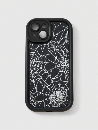 Goth Halloween Phone Case, Spider Web Design Full Camera Lens Protection Simple Black Soft Shockproof Phone Case Compatible With Iphone 11, 13, 14, 15 And Other IPhone Models With Skin-Friendly Feel