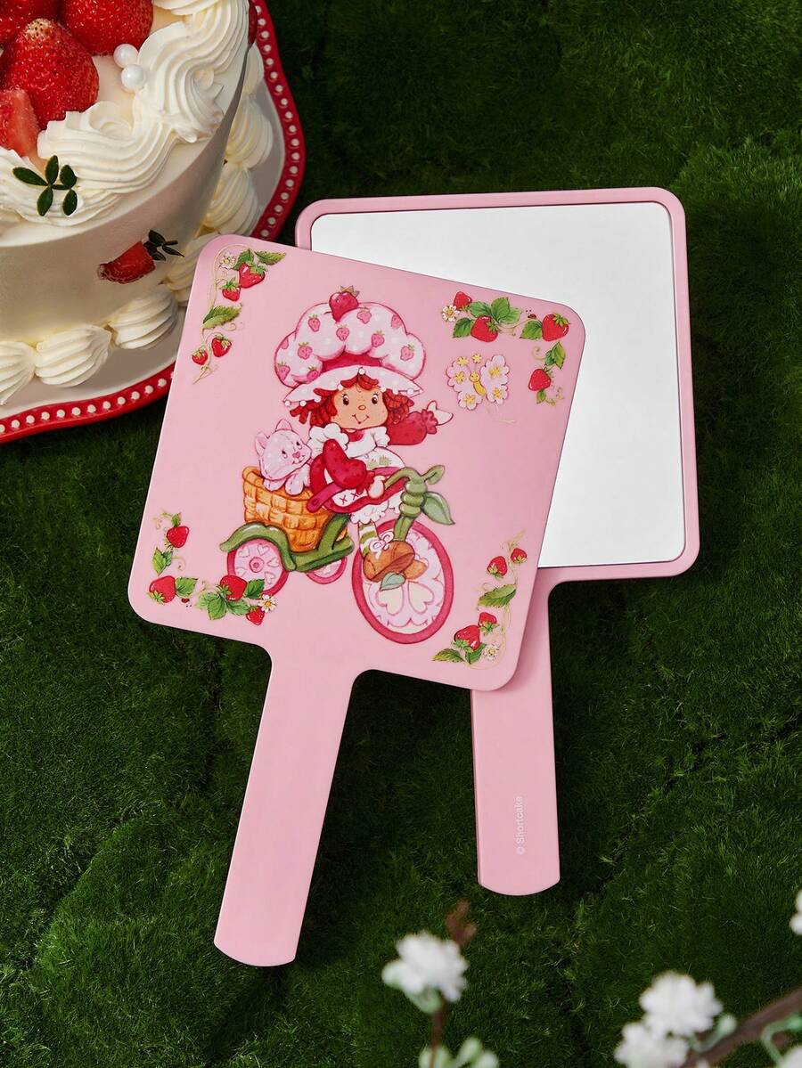 Strawberry Shortcake X SHEIN Miroir à main rose avec motif de