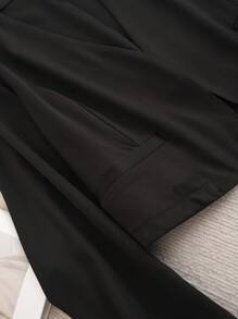 SHEIN Frenchy Blazer negro casual de talla grande con cintura ajustada