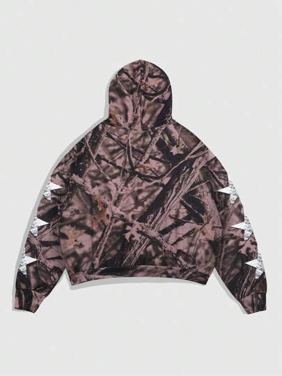 Street Life Men's All-Over Print Long Sleeve Kangaroo Pocket Minimalist Hoodie