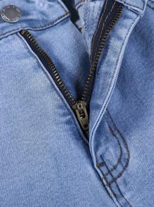 Manfinity LEGND 大码男式浅蓝色洗水紧身牛仔裤 - 淺色水洗藍 - 查看 5