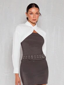 Glamine 超大白色长袖休闲女式衬衫 - 白色 - 查看 9