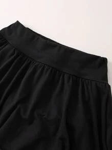 Tween Girls Black Tiered Ruffle Hem  Princess Style Casual Long Leggings,Summer,Travel Summer Holiday