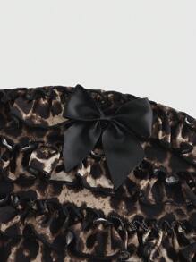 ROMWE Grunge Punk Combinaison courte à volants multicouches imprimé léopard style Harajuku Y2K pour femmes - Multicolore - Voir 2