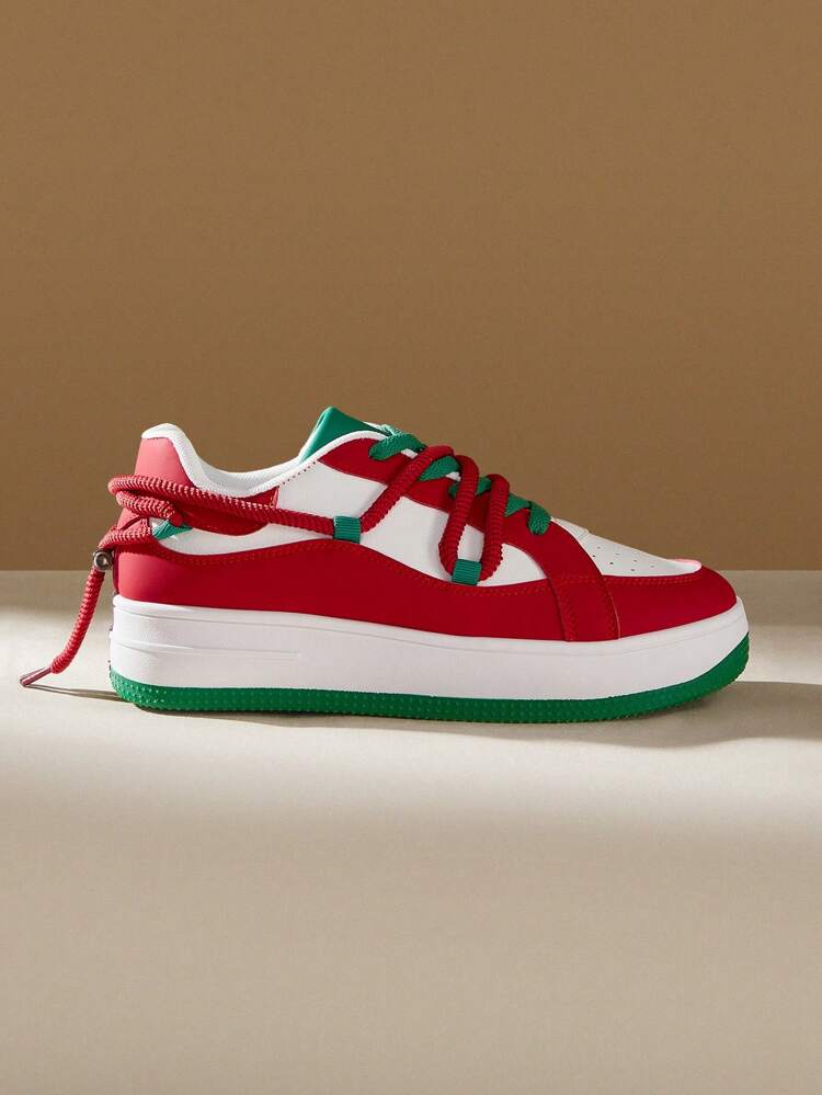 CUCCOO EASI Sneakers di moda da donna con platform e suola spessa, nuove per la primavera, scarpe casual da donna