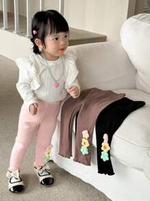 SHEIN Baby Mädchen Lässig Hose mit Multi-Blumen Dekor