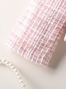 Souflis Souflis Dziewczęcy słodki kraciasty długi rękaw z falbaniastym brzegiem kurtka i sukienka zestaw z czapką, ubrania na wiosnę/jesień