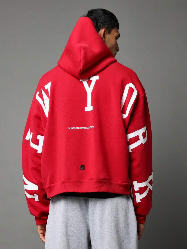 Sweat à capuche oversize style universitaire