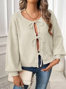 Chiquease Short Tie Knot Loose Dolman Cardigan For Women Fall Winter Cloth For Women