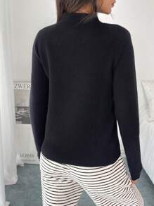 SHEIN Essnce 秋冬季女两件套毛绒毛衣保暖内衬保暖半高领打底衫女两件优惠冬季毛绒毛绒毛衣套头打底衫保暖防寒保暖内衬长袖毛衣高领毛衣 - 彩色 - 查看 6