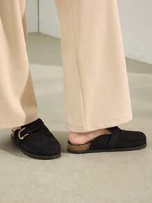 MOTF PREMIUM WOMEN'S COMFORTABLE CASUAL ROUND TOE WHITE FLAT SHOES, FOR NEW YEAR HOLIDAY, SPRING SHOES SPRING BREAK EASTER FOR CHRISTMAS - Black - View 8