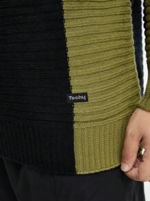 Manfinity VCAY Suéter de punto de manga larga con estilo informal para hombre