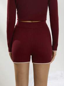 WESTFADE Pull-On Sweater Knit Shorts - Burgundy - View 5