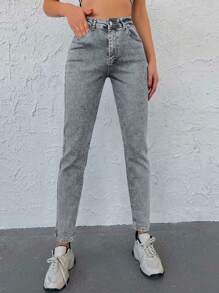 EURMUSE Women's Jeans With Pockets - Grey - View 5