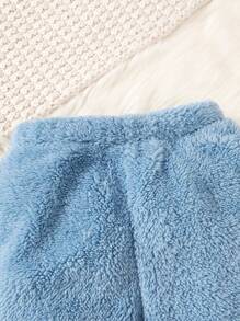 SHEIN Bộ đồ dài tay lót nhiệt thiết kế hình chú gấu dễ thương cho bé trai, mùa thu đông - Màu xanh nhạt - Xem 8