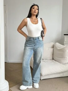 SHEIN EZwear 3 件大码女式纯色休闲吊带背心