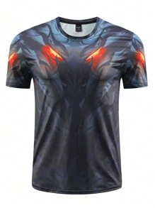 Manfinity Sport Corelite Tricou pentru bărbați cu mânecă scurtă, cu mânecă scurtă, cu imprimeu numeric, stil Boyfriend