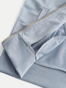 SHEIN 2pcs Boys' Stand Collar Long Sleeve Patchwork Outdoor Sports Fashion Sweatshirt & Pants Set - Multicolor - View 5