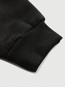 Manfinity EMRG 2pcs Men's Casual Letter & Numeral Print Hooded Sweatshirt And Sweatpants Set,Men Tracksuit,Men Two Pieces Outfits,Graphic Sweatshirt