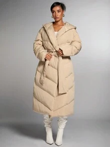 SHEIN BAE Women's Thickened Warm Coat, Soft And Cozy, Suitable For Thanksgiving, Halloween, And Holiday Wear, Winter Clothes