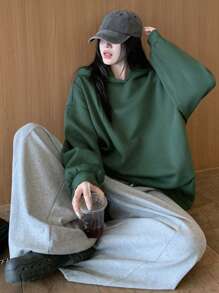 DAZY Women's Christmas Vibe Color-Block Fleece Thickened Sweatshirt Hoodie Fall,Winter - Pink - View 3
